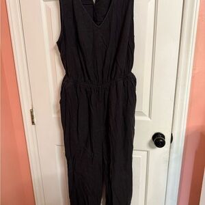 American Eagle Outfitters Black V-Neck Jumpsuit